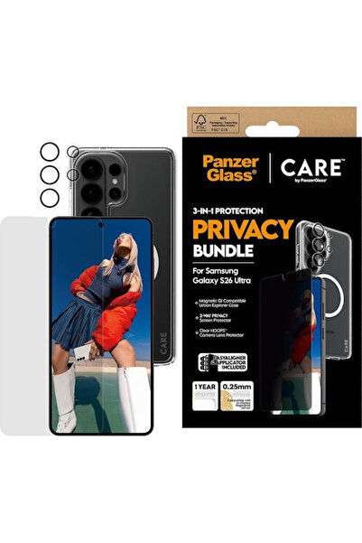 Panzer Glass PanzerGlass Care Privacy 3-σε-1 Πλαστικό Σετ Πίσω Καλύμματος με ...