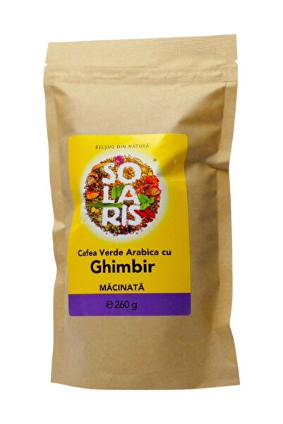 Solaris Plant Cafea verde arabica cu ghimbir, macinata 100%, fara aditivi, co...