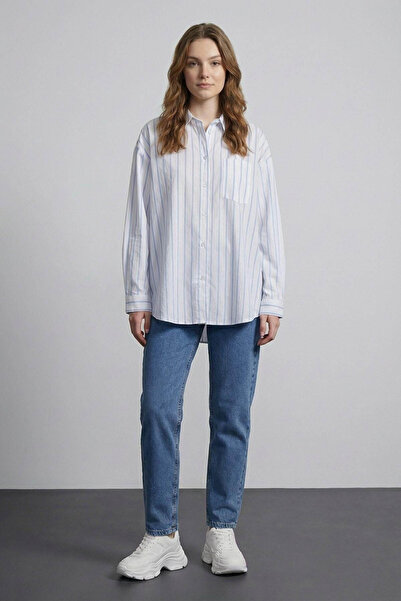 Quzu Striped Ecru Women's Shirt Gml01402