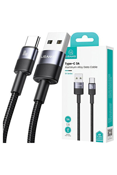 Usams Cablu USB-C la USB 3A pentru telefoane și tablete, încărcare rapidă, 1.2M