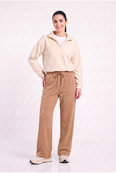 TKT Women's Palazzo Cut Combed Cotton Sweatpants, Loose Leg, High Waist, Casu...