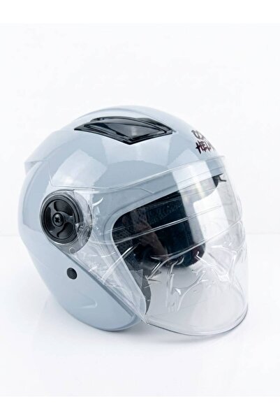 Ümit OSO HELMET YARIM KASK GÖZLÜKLÜ GRİ - M BEDEN