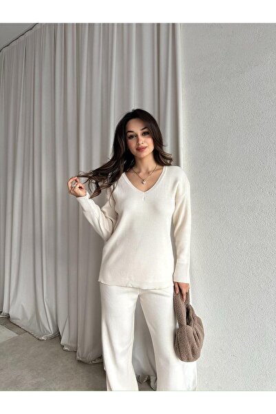 Mooi Butik Glazer Knitwear Set 2021 - Cream