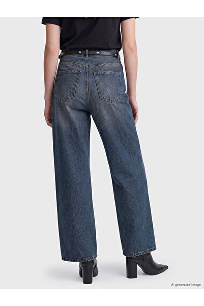 LC Waikiki LCW Jeans İndigo Wideleg Kadın Jean Pantolon