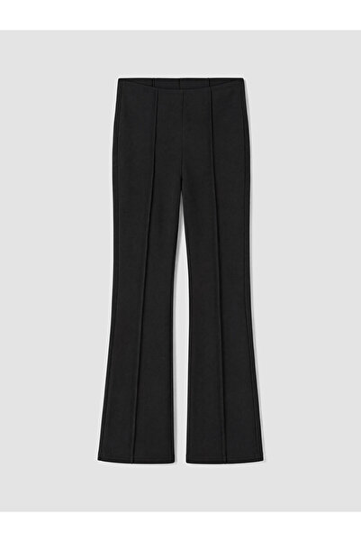 LC Waikiki Black High Waist Flared Women's Trousers