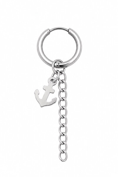 Blisse Piercing Unisex Silver Color Surgical Steel Dangle Anchor and Chain Fi...