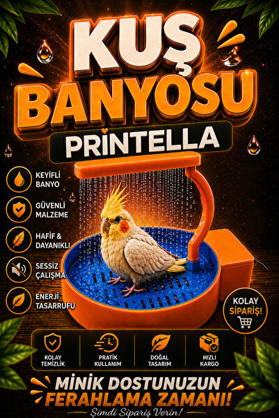 PRİNTELLA USB Bağlantılı 3W Otomatik Kuş Duşu ve Banyo İstasyonu