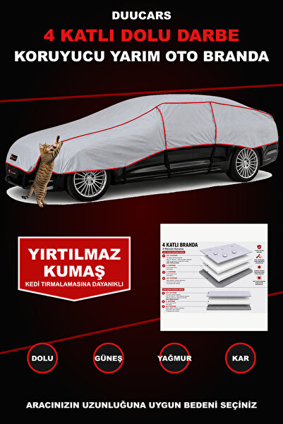 DUUCARS 4 Katlı 6,00×2,80 m Dolu Darbe Koruyucu Branda