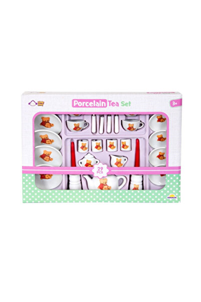 Sunman 29 Piece Porcelain Toy Tea Set with Teddy Bear