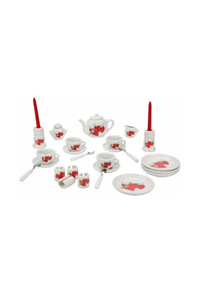 Sunman 29 Piece Porcelain Toy Tea Set Red