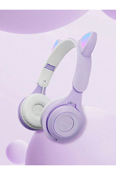 Choice PURPLE Cat Ears Headband Bluetooth Headphones New Wireless Bluetooth H...