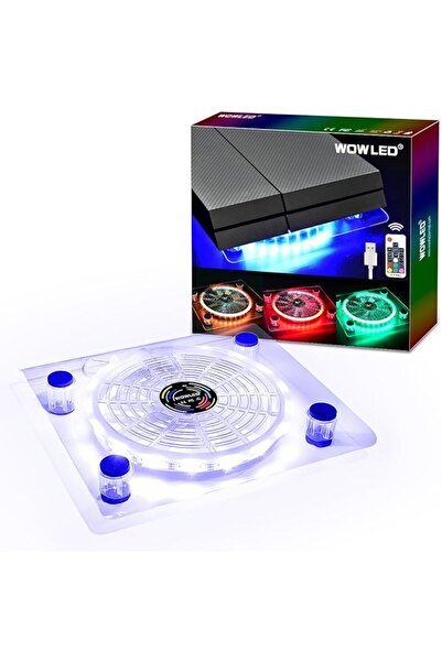 WOWLED حامل مروحة تبريد LED RGB USB من WF، جهاز تحكم عن بعد لاسلكي، ملحقات إض...