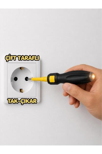 DepoMega Çift Taraflı İzoleli Elektrikçi Yıldız Düz Tornavida Kontrol Kalemi