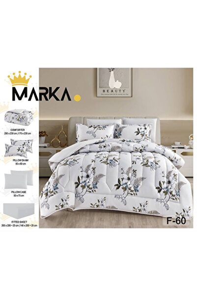 Generic Summer Floral Patterned Quilt Set - Cool and Soft Fabric - 4 Pieces