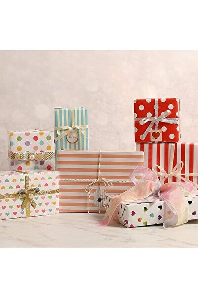 ruspepa Gift Wrapping Paper Sheets - Dots, Herts, Stripe Colorful Wrapping Pa...