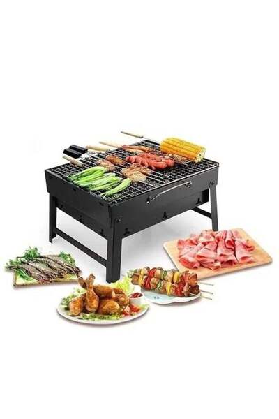 Smart Kitchen شواية محمولة وقابلة للطي باللون الأسود