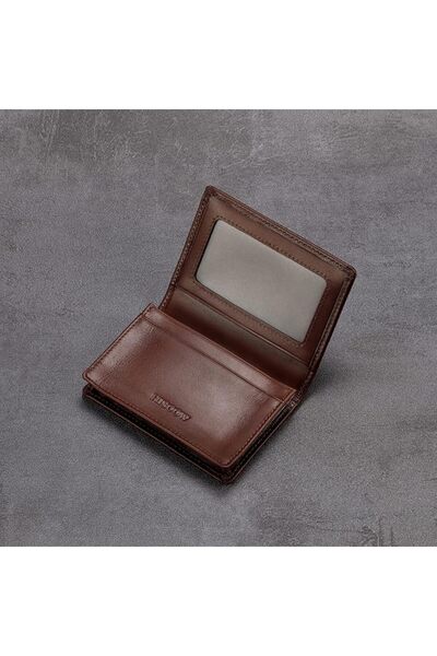 HISCOW Leather Business Card Case Holder for Men & Women, Italian Calfskin