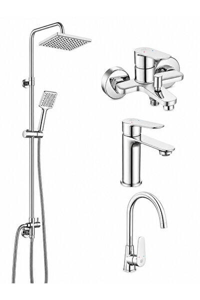 AR Eca Fast Bathroom + Sink + Sink Faucet + Dicle Shower Column |   5 Years W...