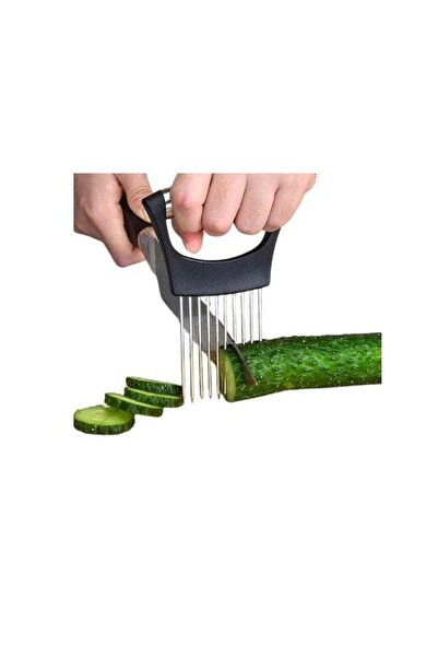 desselan Stainless Steel Onion Holder & Slicer Cutter – Multi-Purpose Vegetable, Fruit & Meat Slicing Tool for Kitchen