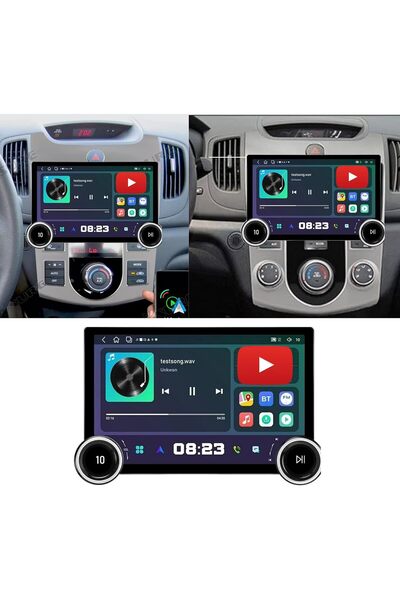 Carplayer kia cerato android screen diamond dual knob model 2008-2012 wireles...