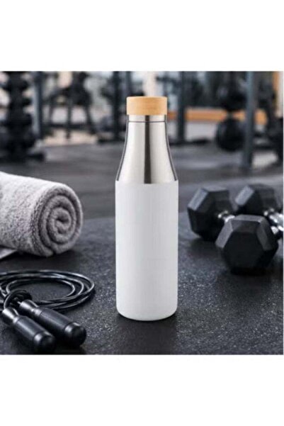 HXD Zoomlion Sustainable Stainless Steel Water Bottle with Bamboo Lid and Silicone Sleeve – Eco-Friendly Reusable Insulated Sports Bottle for Travel, Gym, Office & Outdoor Use