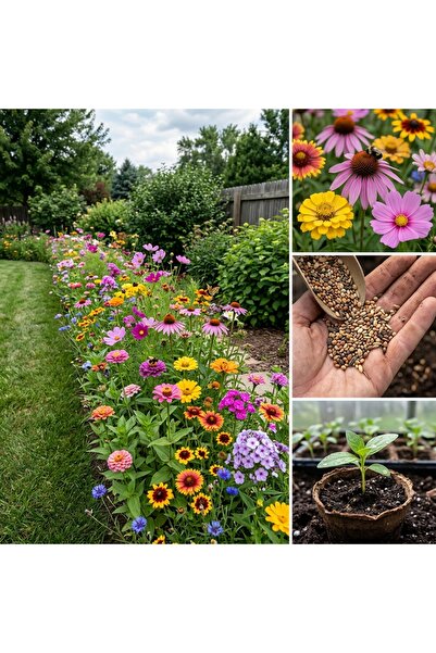 Bloom & Sow Seed بذور زهور برية متعددة الأنواع، مزيج ملون من الزهور البرية لل...