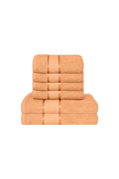 LOVE HOME'S Top Bottom Set of 6 bath towels, Cotton, Solid Color, 400g/m², 50...