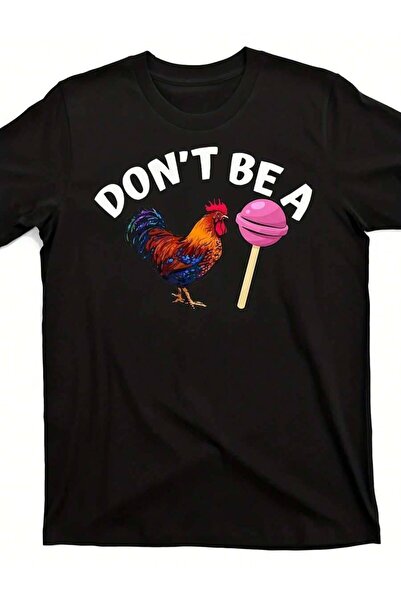 4Car تي شيرت رجالي بطبعة "Don't Be A" Rooster & Loipop - قميص قصير الأكمام بر...