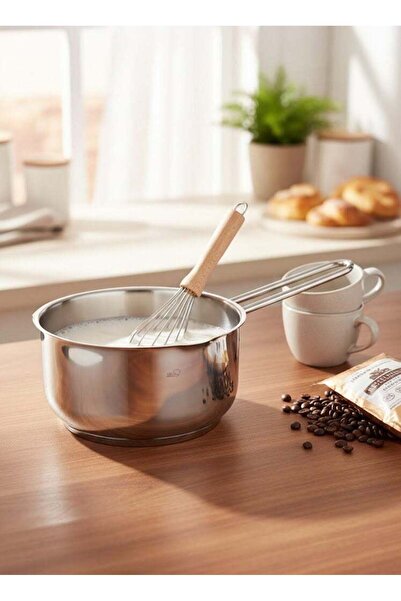 Easy Cooking وعاء حليب من الفولاذ المقاوم للصدأ 16 سم فضي 18/10 (صنع في تركيا)