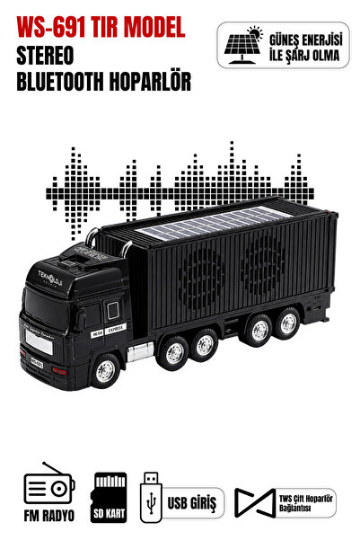 Teknoloji Gelsin Arabalı Speaker Bluetooth Hoparlör Özel Tasarım Güneş Enerji...