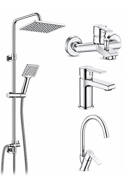 AR E.C.A Lite Bathroom + Sink Faucet + Dicle Sprinkler Shower Column |   5 Ye...
