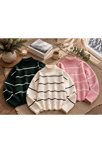 oneoff Γυναικείο ριγέ πλεκτό πουλόβερ oversize