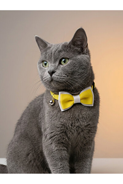 Genel Markalar Sarı Papyonlu Zilli Kedi Tasması