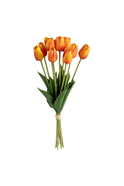 Atmosphera Buchet 10 lalele artificiale "James" - Portocalii, H.48 cm