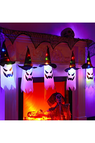 GGEROU Festival Decorations Ghost Witch Hat with Lights,for Party Indoor Outs...
