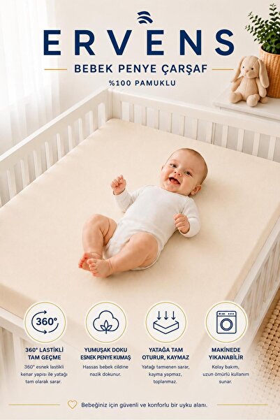 %100 Pamuklu Lastikli Penye Bebek Çarşafı | Park Yatak | 60x120 | 70x110 | 70x120 | 70x130 | 70x140|