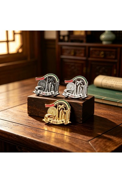 ARIANA Premium 3D Metal Dubai Skyline Fridge Decor, Relief Craft with Burj Khalifa, Ain Dubai, Palm Tree & UAE Flag. Perfect UAE Home Decoration & Kitchen Ornament, Great Gift for Dubai Expats & Travelers.