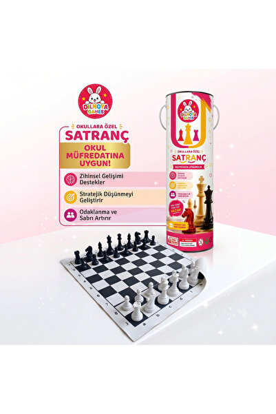 dilnoya games Rulo Satranç Takımı - Okul İçin Uygun ve Taşınabilir Çantalı St...
