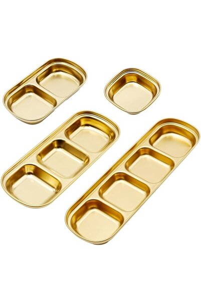 STARSTAR stainless steel sauce bowls, divided herb soy sauce dip plate, ketch...