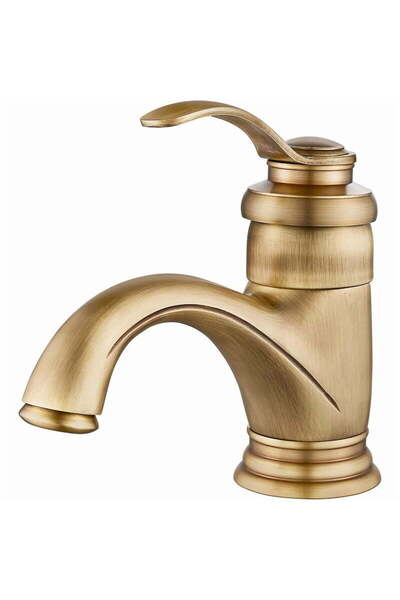 STARSTAR Washbasin mixer, retro bathroom faucet, single-bar brass washbasin m...