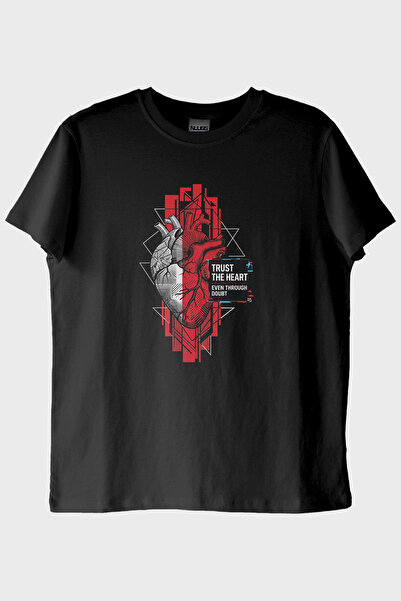lofux Trust the Heart Black T-Shirt