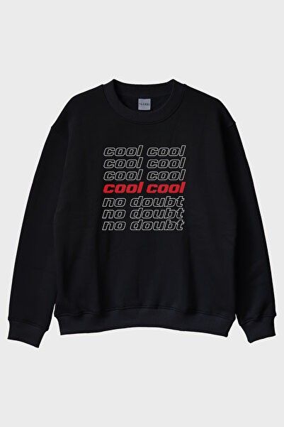 lofux Cool No Doubt Black Crew Neck Sweatshirt