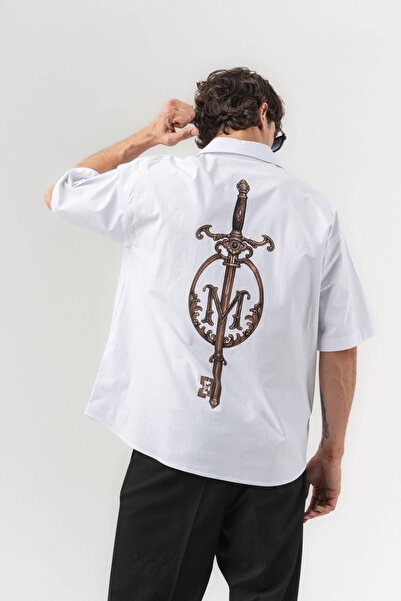 go gang own Keyblade Back Design Detailed Oversize Short Sleeve Shirt