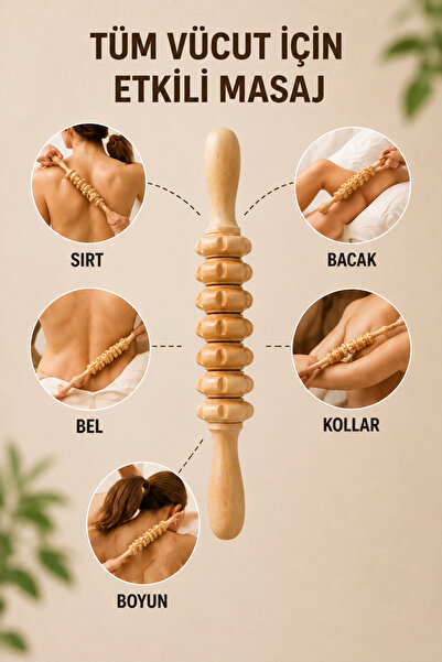 Circle Toys Wooden Back Massager Natural Wooden Massage Roller Whole Body Massage Apparatus
