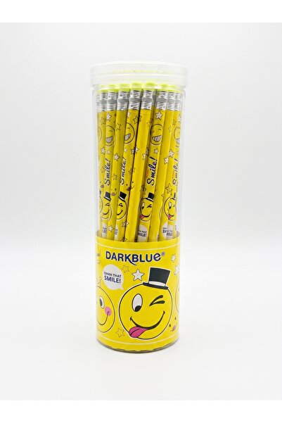 Dark Blue Darkblue Smile Bright Yellow Pencils | Pack of 48 Pieces