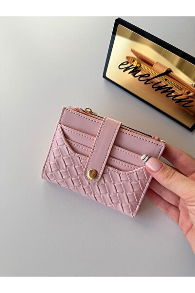 emelimin Women's Knitted Patterned Mini Wallet Zipper Snap Card Holder Slim D...