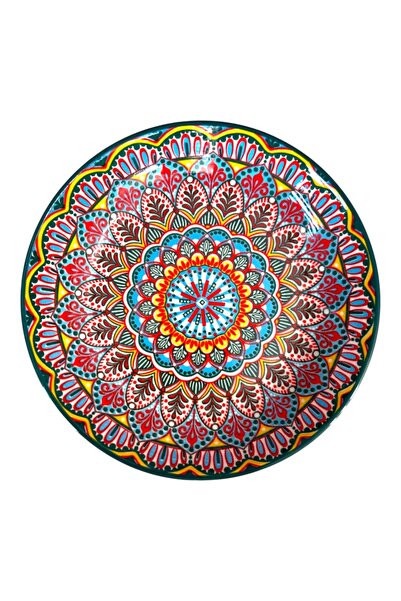 Ceramica Martinescu Platou ceramic multicolor pentru servire si mancare, mode...