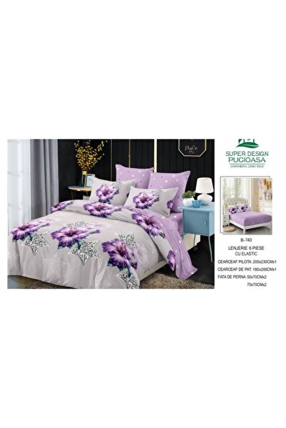 Pucioasa Set de lenjerie de pat gros Finet, 6 piese, cu cearșaf cu elastic BBA60