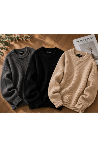 Beybun boutique Women's Premium Crew Neck Oversize Knitwear Sweater Soft Knit...