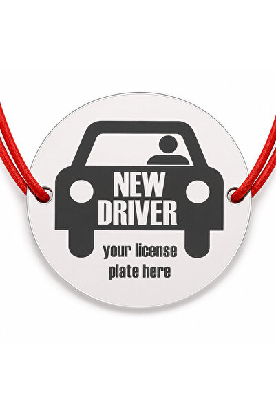 Simoshop Brățară argint 925 cu bănuț New Driver, șnur reglabil — cadou șofer